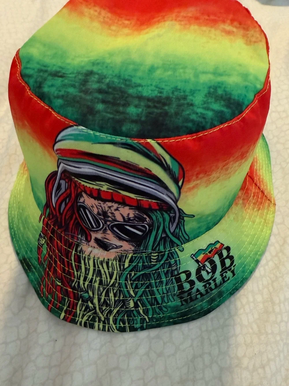Bob Marley Bahamas Rasta Bucket Hat Tie-Dye Reggae Festival Hat